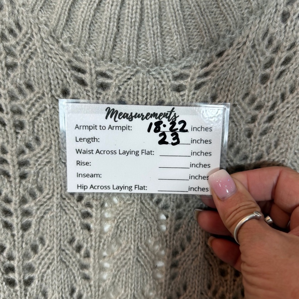English Factory Women’s NWT Eyelet “Fuzzy Knit Sweater” Heather Gray. Size Small - Picture 4 of 14